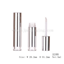 5ml recipientes de amostra cosméticos tubo de revestimento de prata brilhante compõem cosméticos lip gloss private label